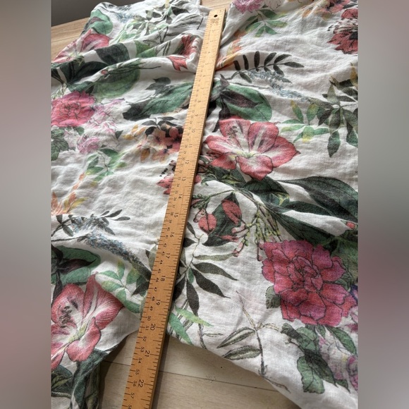 Piazza del Tempio 100% linen floral ruffle hem dress tunic size medium Italian - Picture 7 of 9